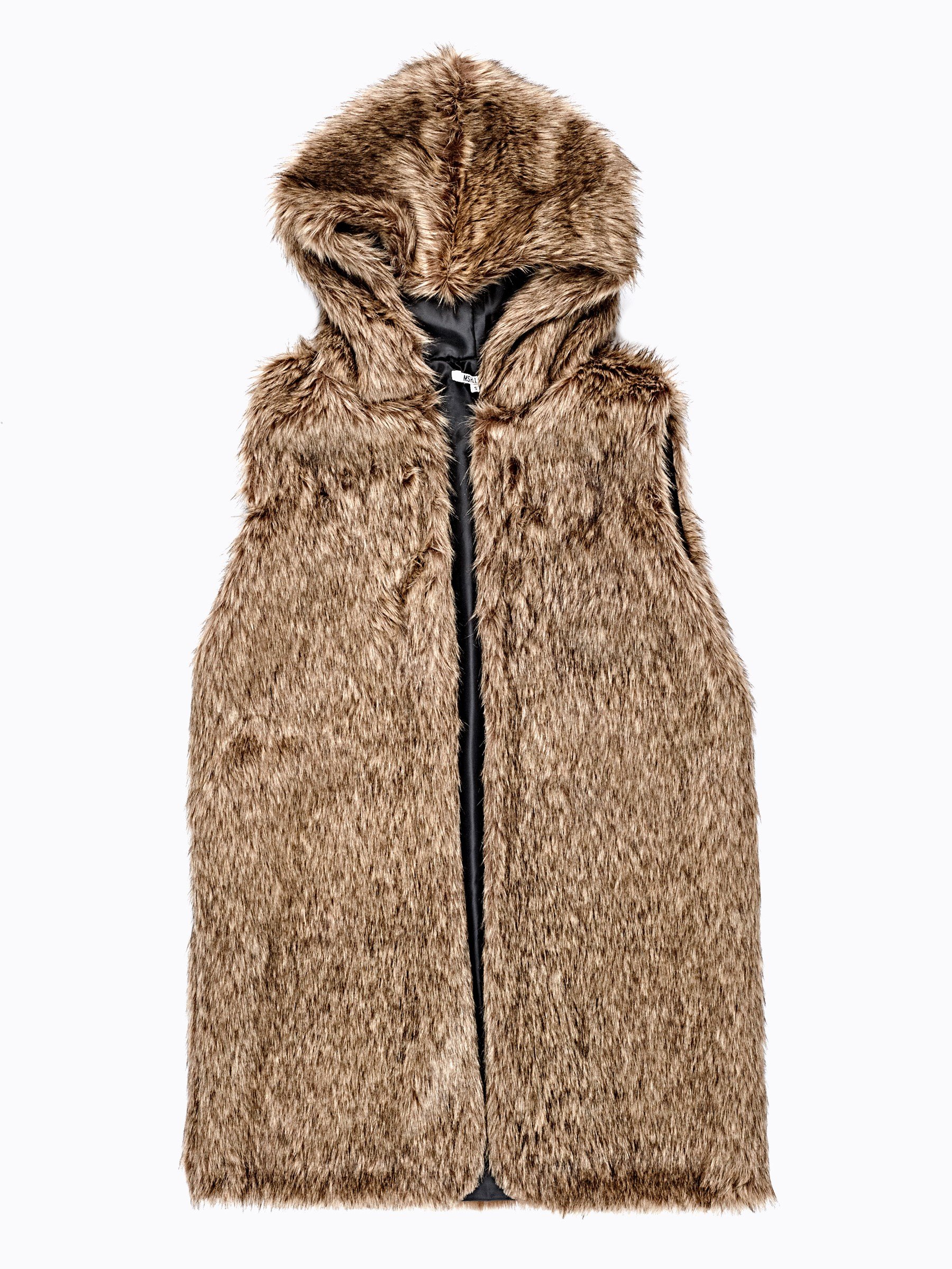 womens faux fur vest with hood