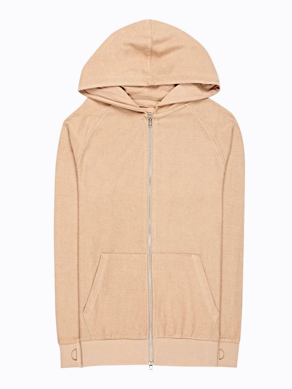 tan zip up hoodie