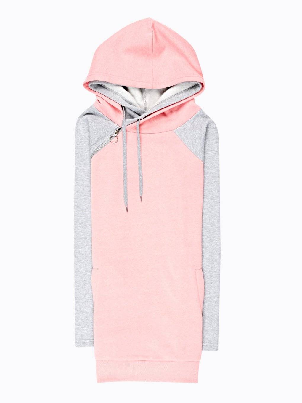 pink longline hoodie