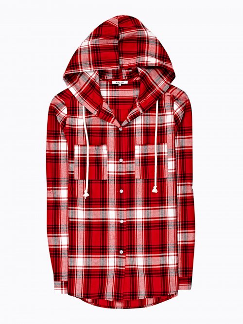 PLAID SHIRT WITH HOOD