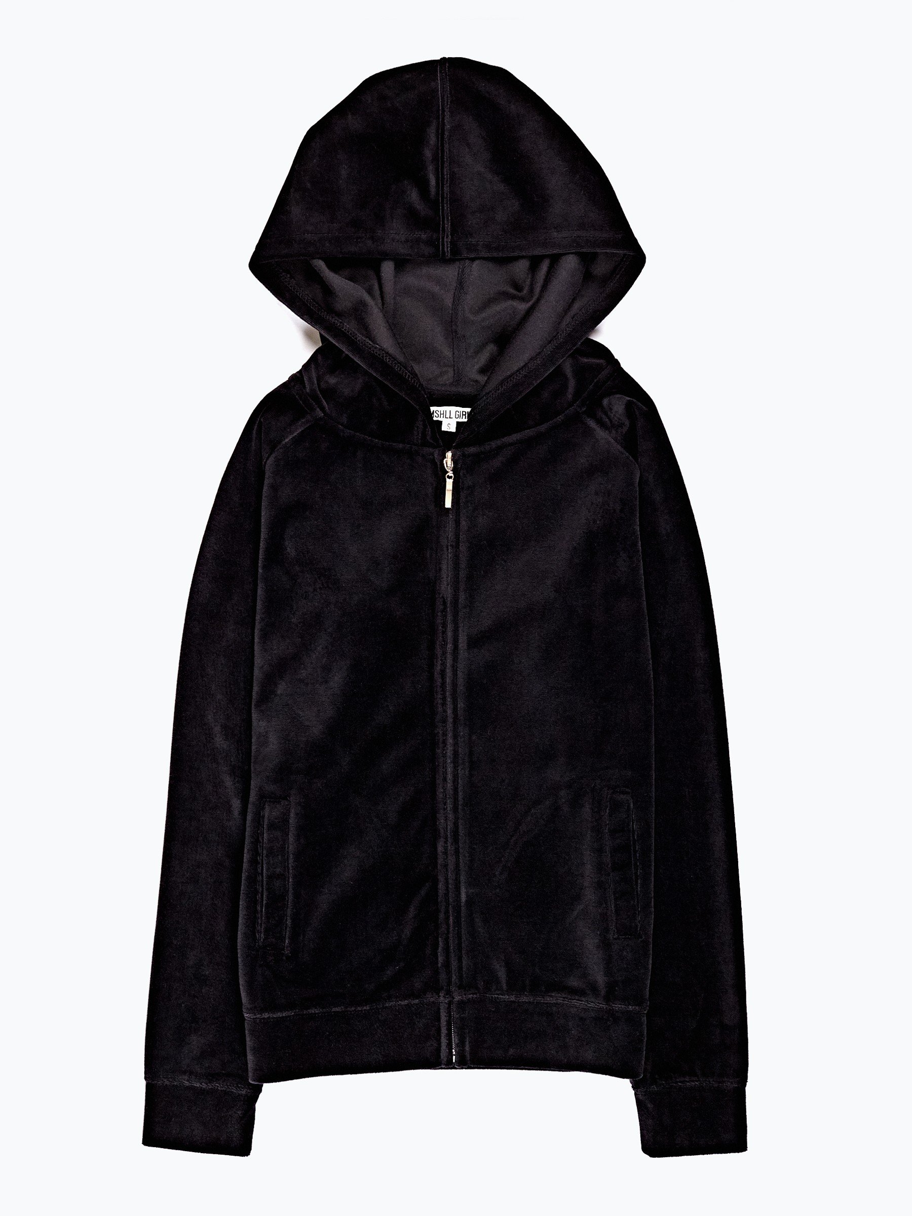 black velvet zip up hoodie