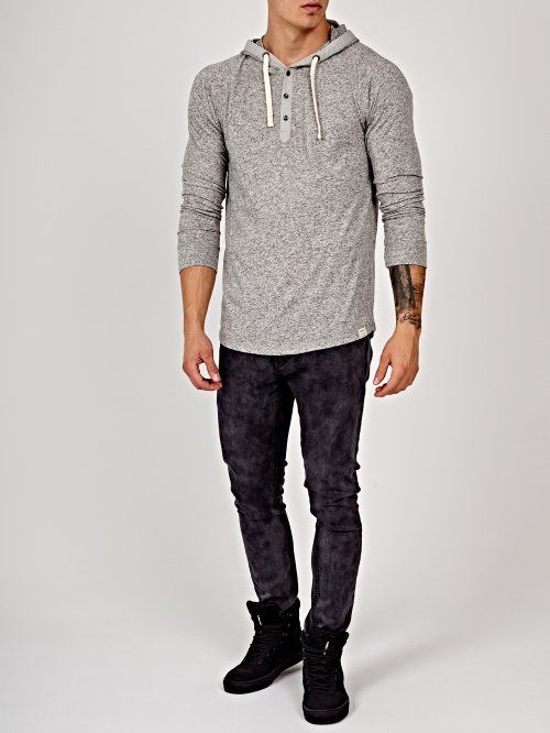 Marled t-shirt with hood