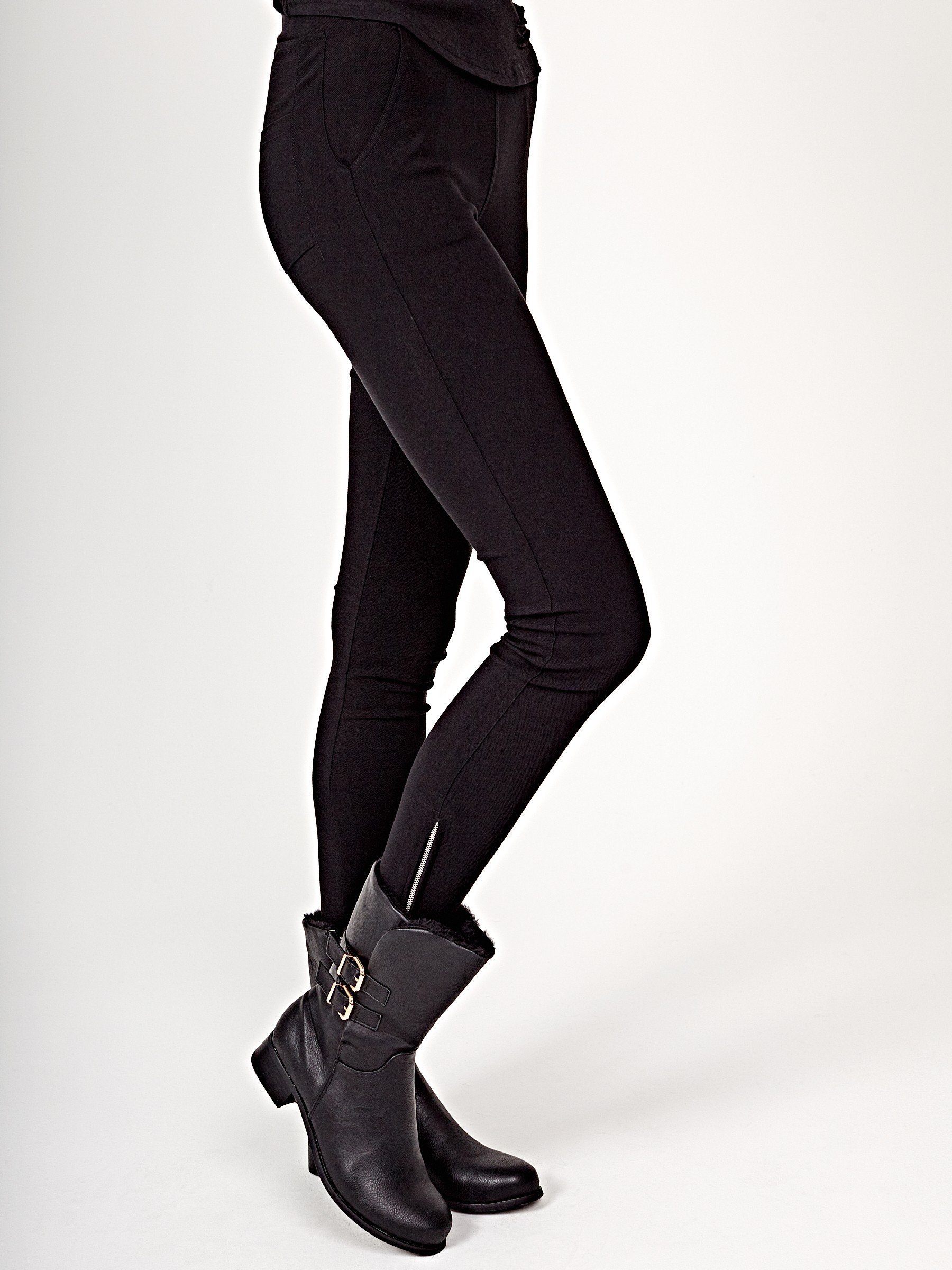 black leggings with ankle zippers
