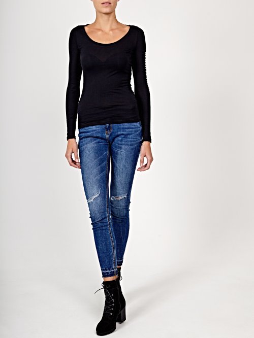 T-shirt with print on sleeve