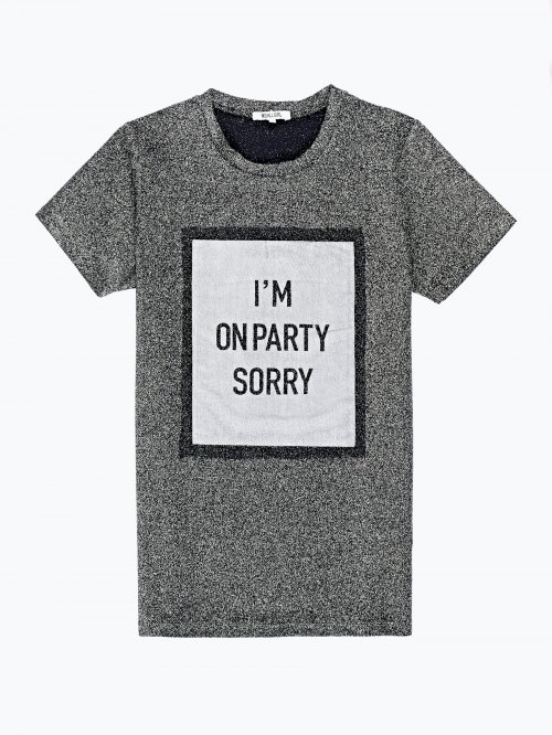 Metallic t-shirt with print