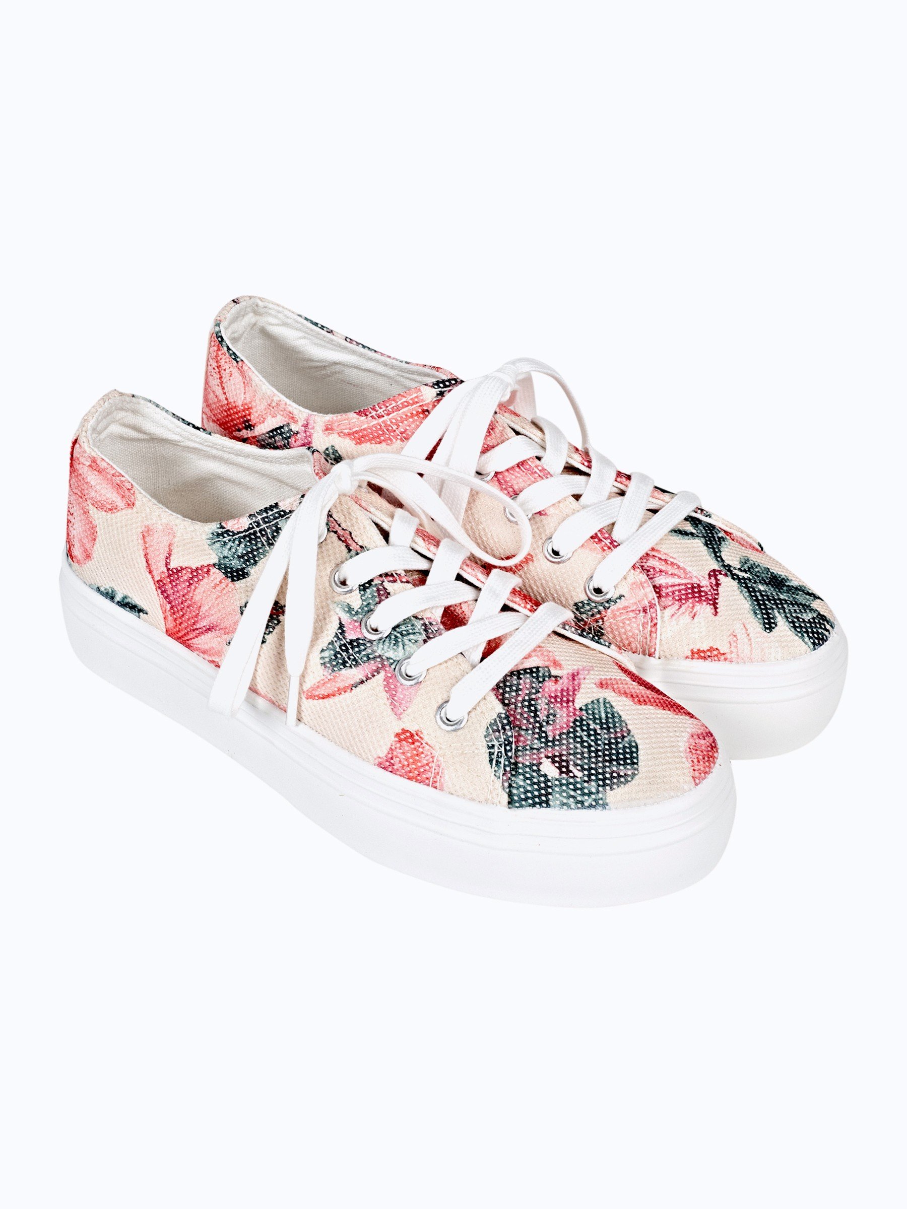 floral platform sneakers