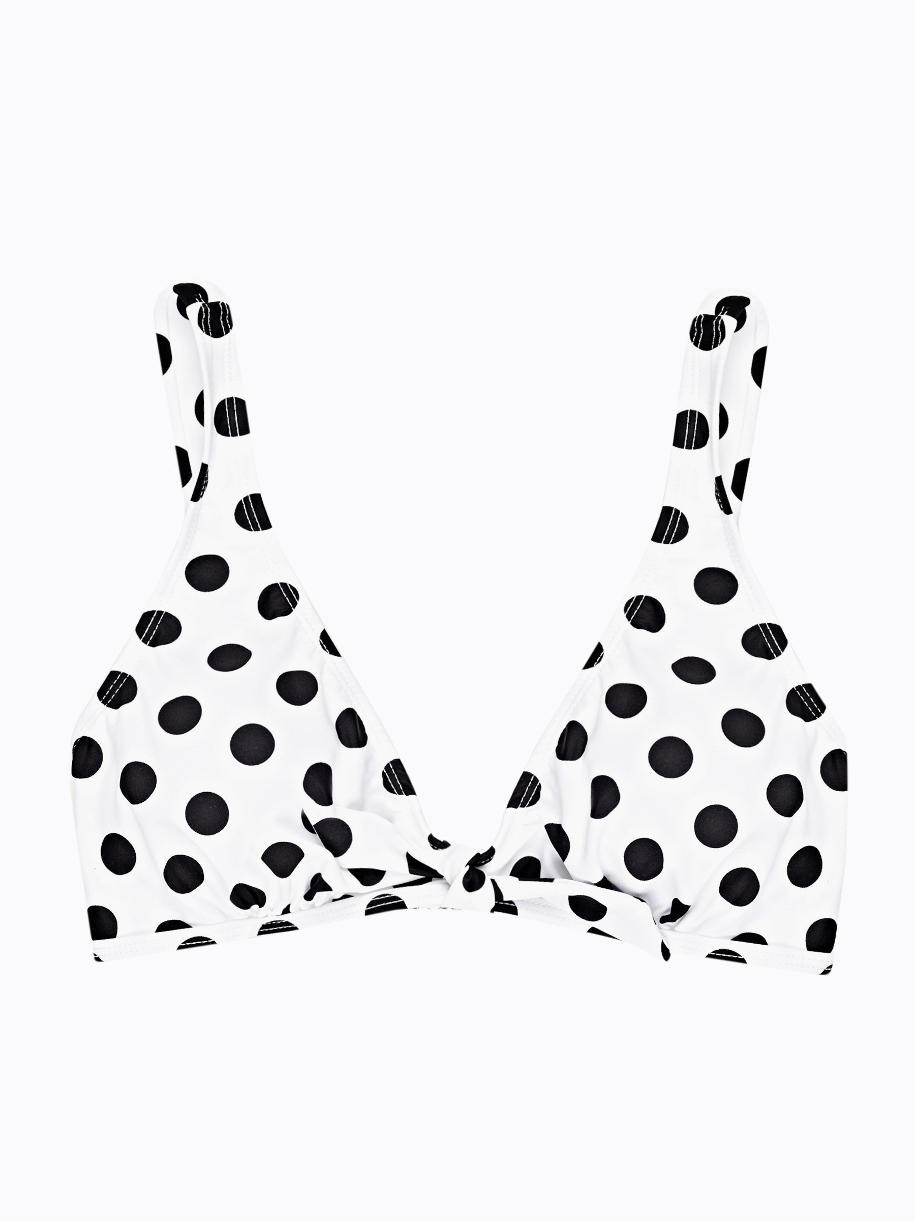 black and white polka dot bikini top