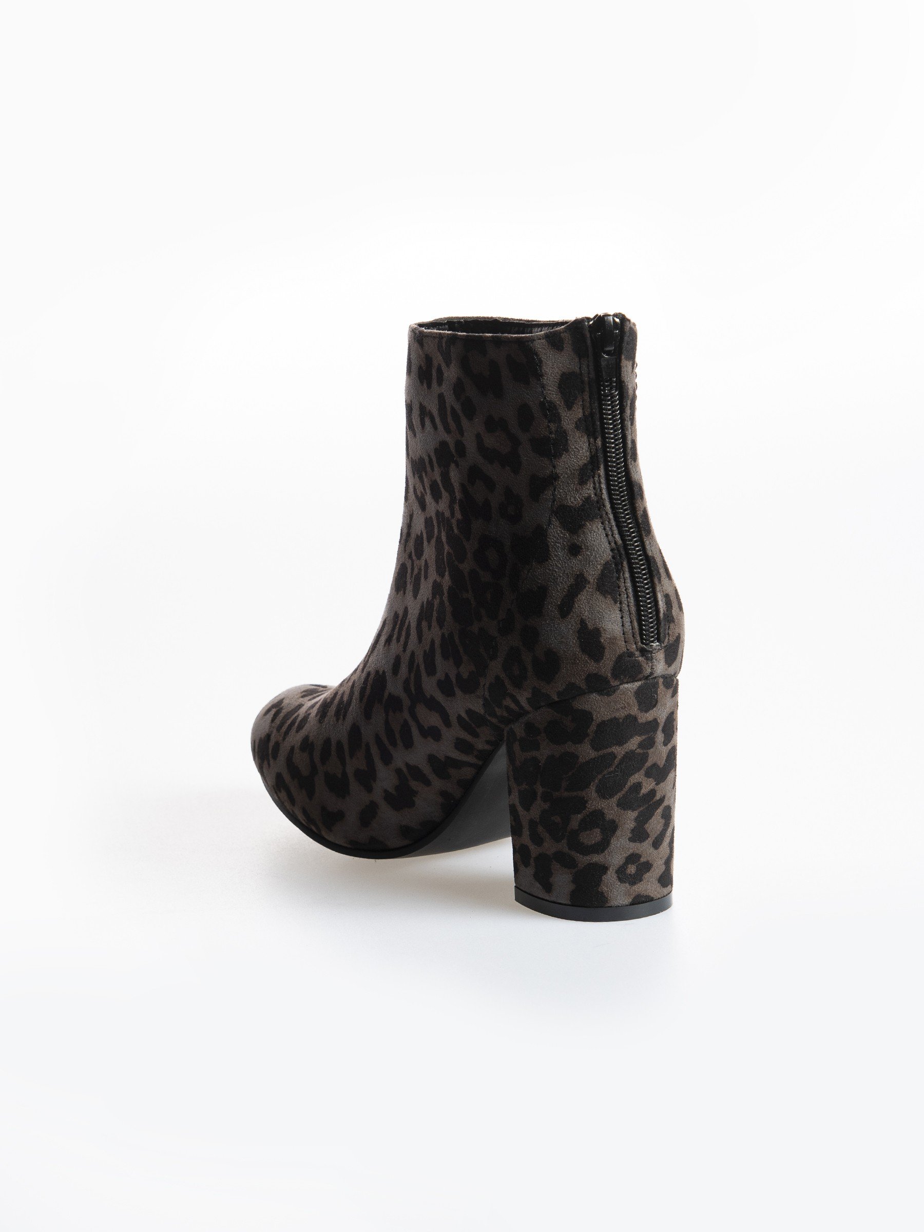 animal print block heel boots