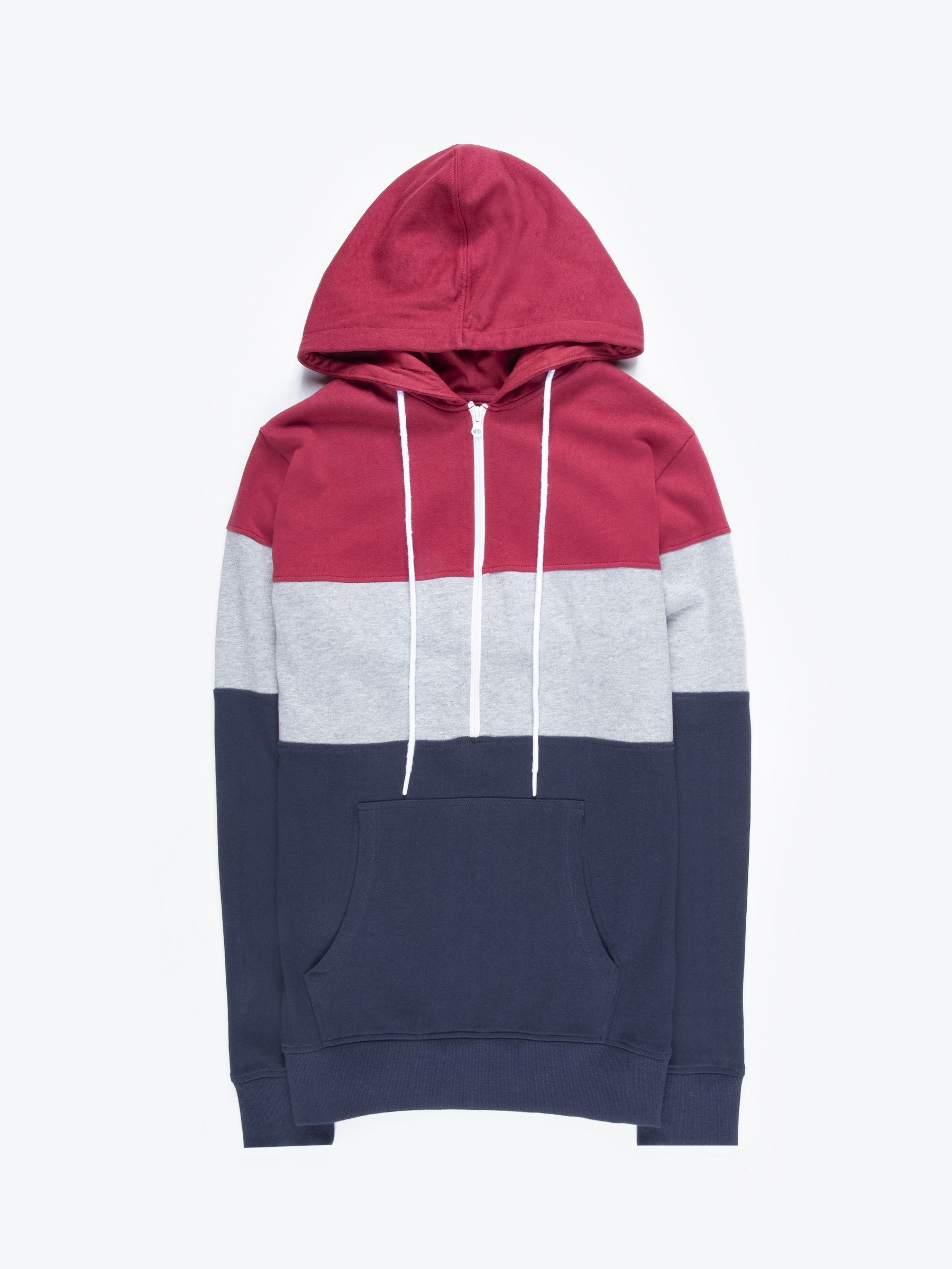 half red half blue hoodie