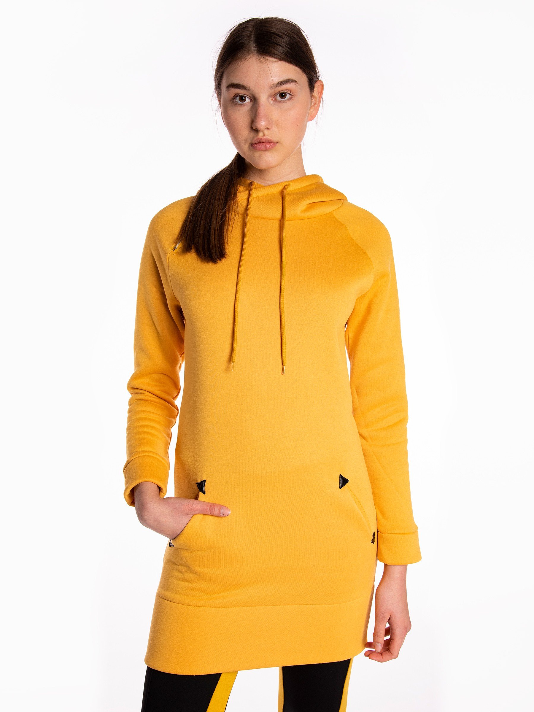 mustard sweatshirt dress