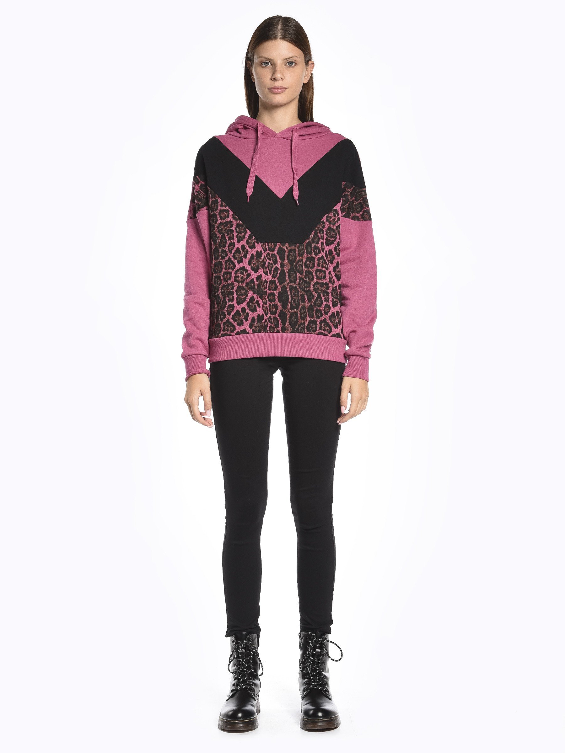 cheetah print pink hoodie