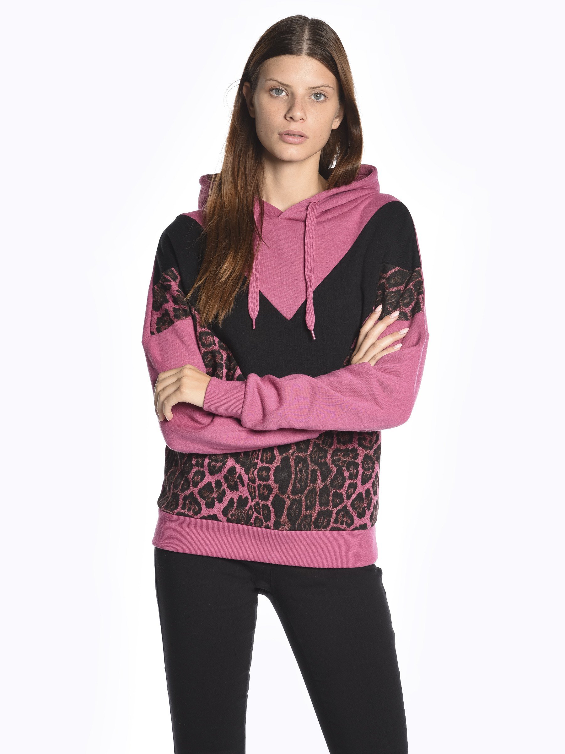 cheetah print pink hoodie