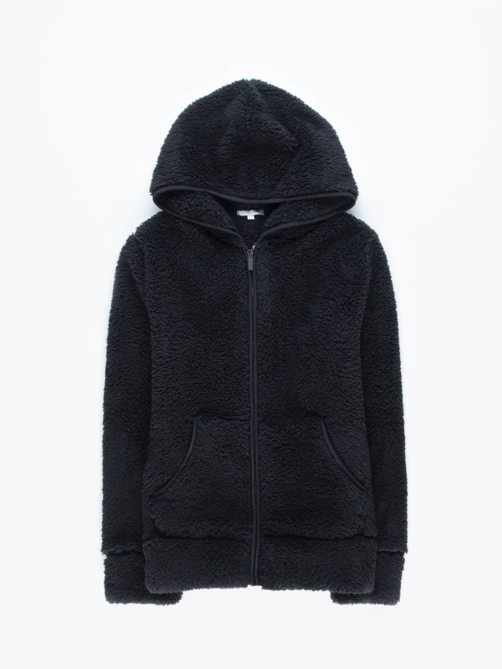 fluffy hoodie black