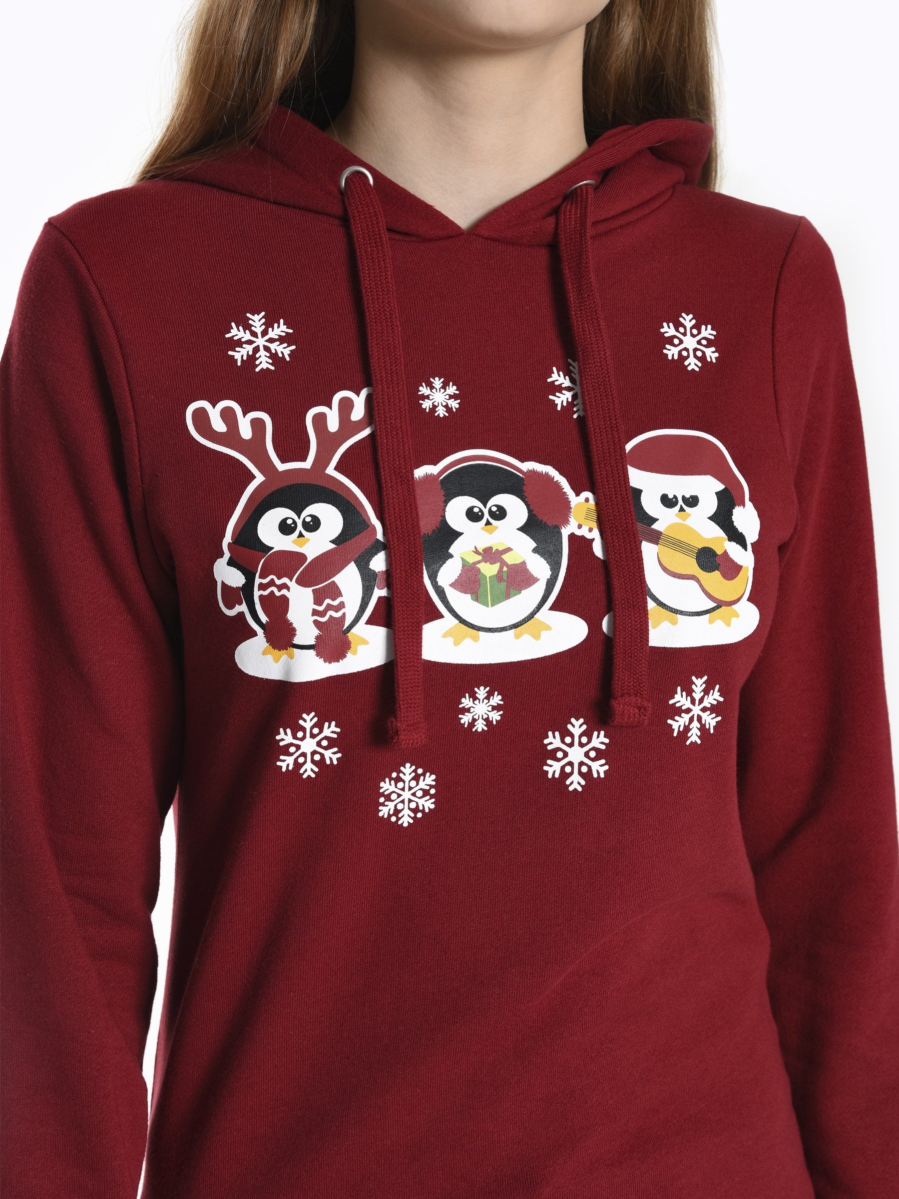 christmas print hoodie