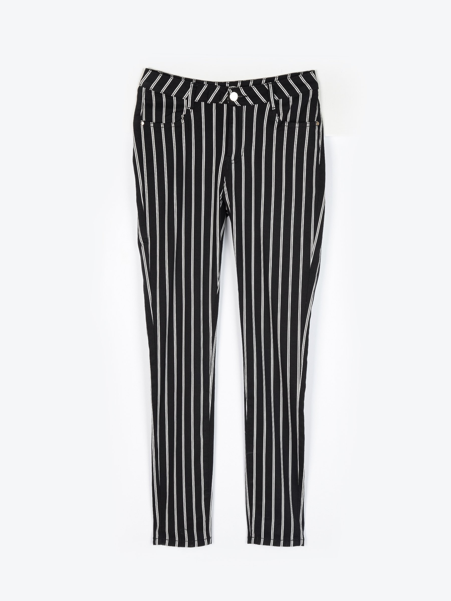 skinny striped trousers