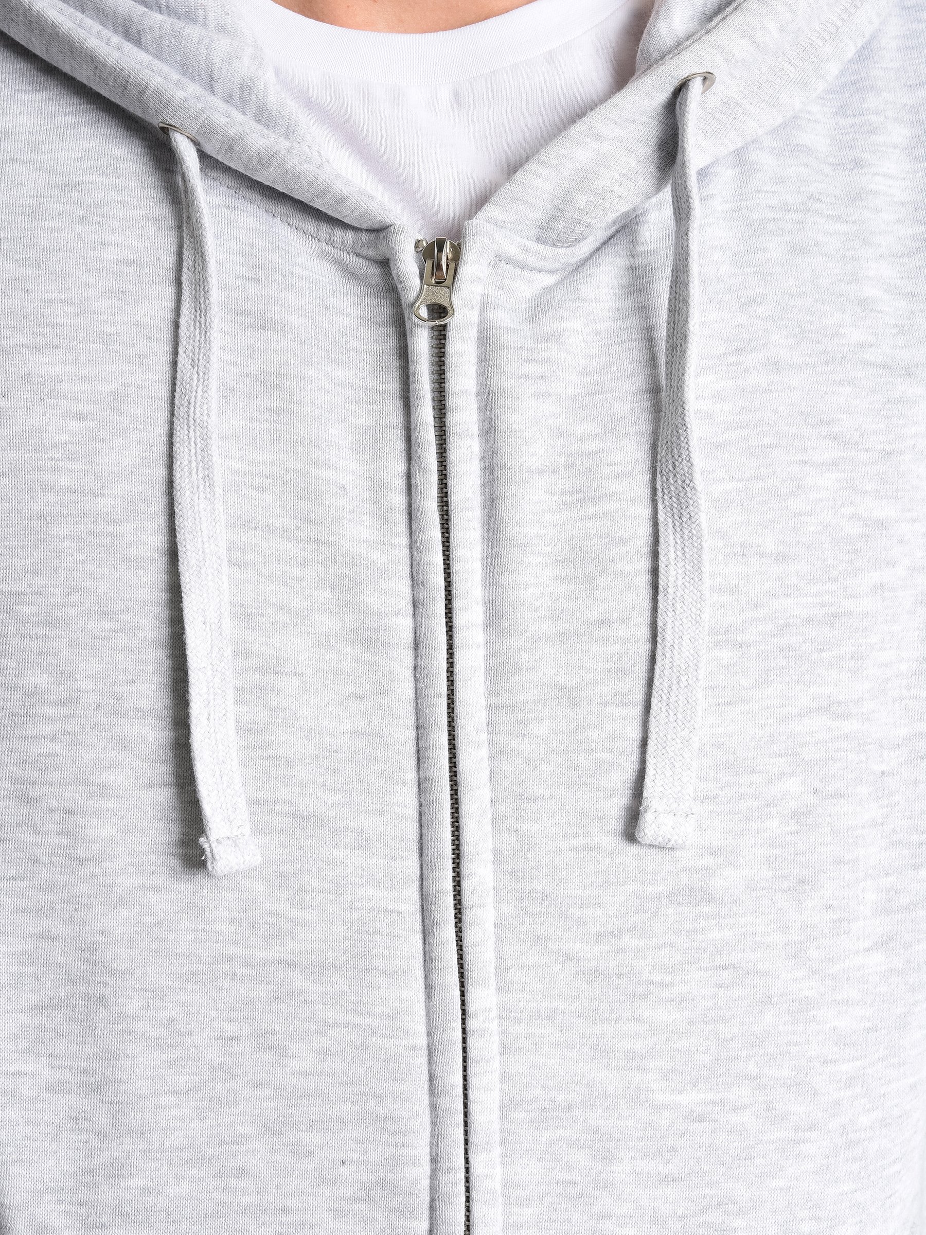 white zip up sweatshirt without hood