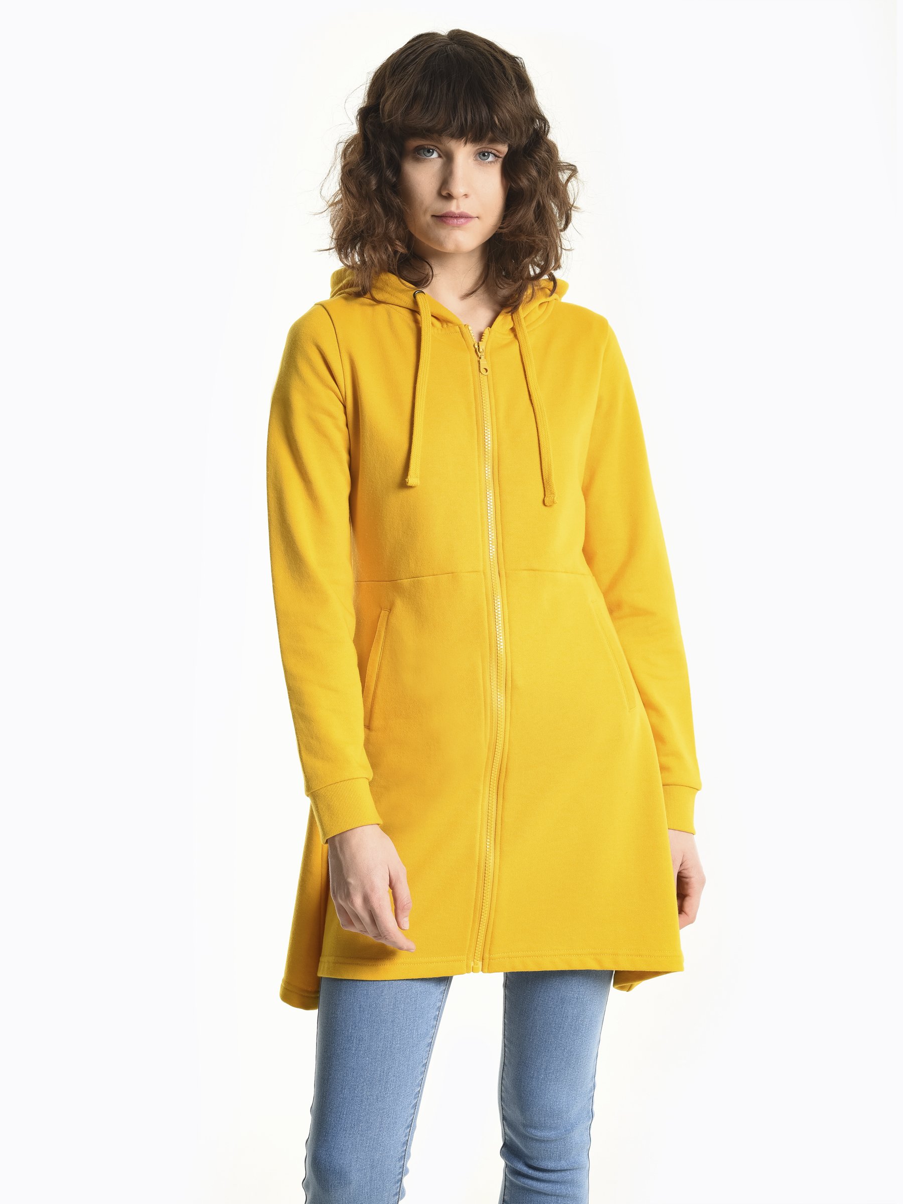 yellow zip up hoodie