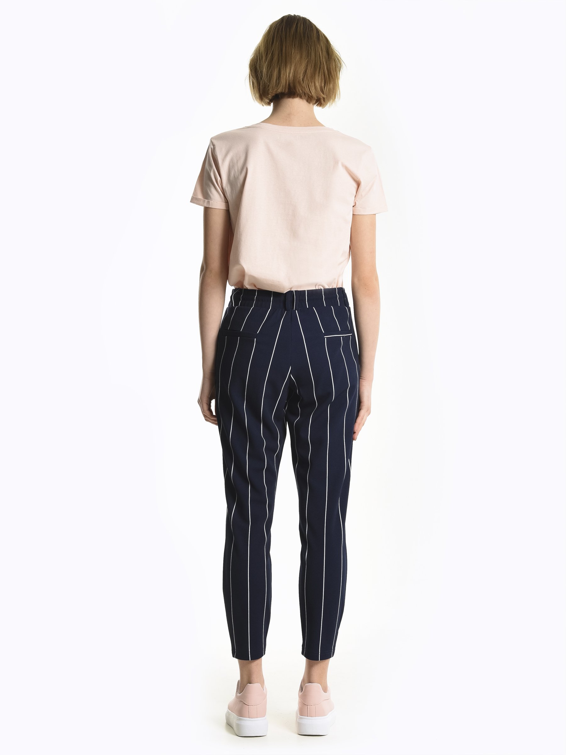 striped fitted pants