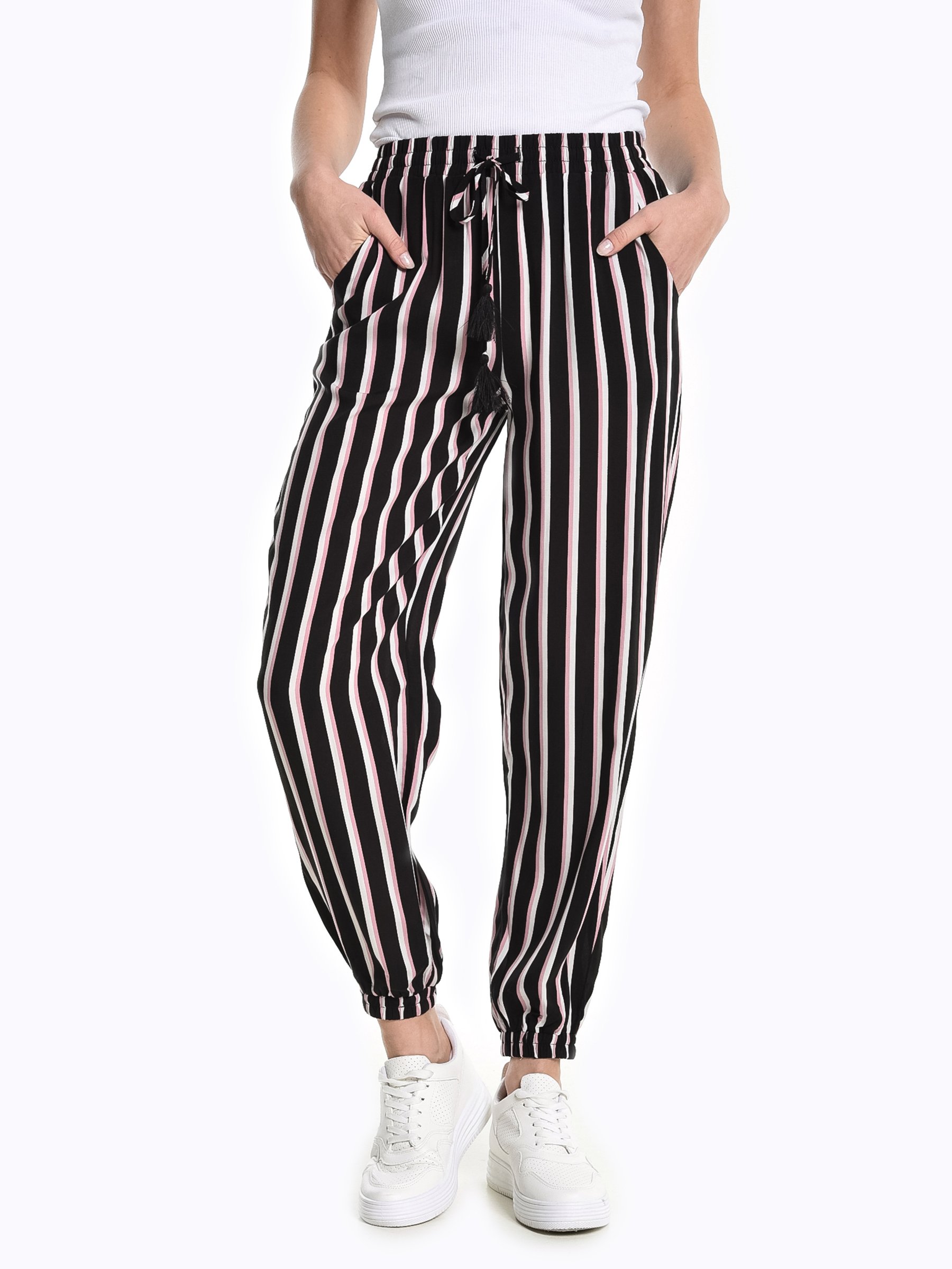 striped harem pants